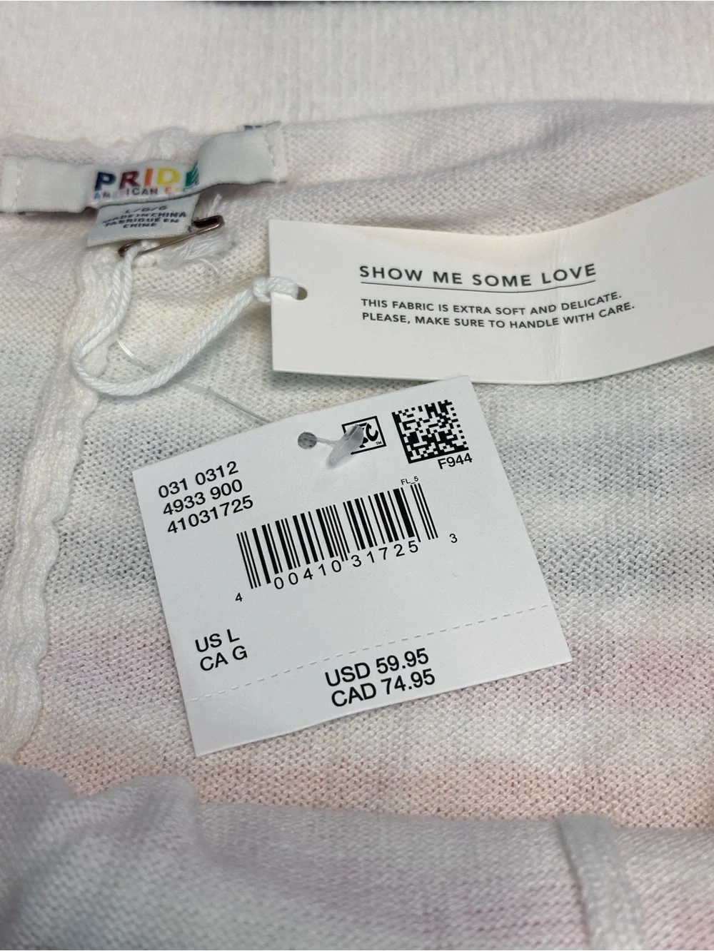 American Eagle women’s Pride‎ Rainbow Terry Mini Skirt Skort Shorts L NWT
